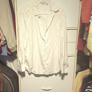 Calvin Klein White Casual Button Down Shirt
